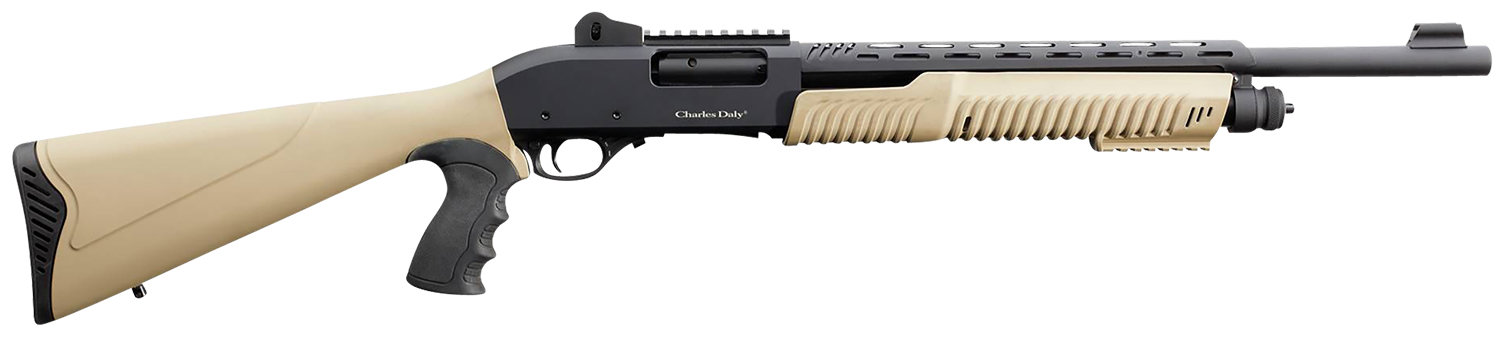 CHARLES DALY 301 Tactical 12 Gauge 3" 18.5" 5rd Pump Shotgun - FDE / Black