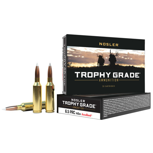NOSLER Trophy Grade 6.5 PRC 140gr AccuBond Brass Rifle Ammunition | 20 Rounds