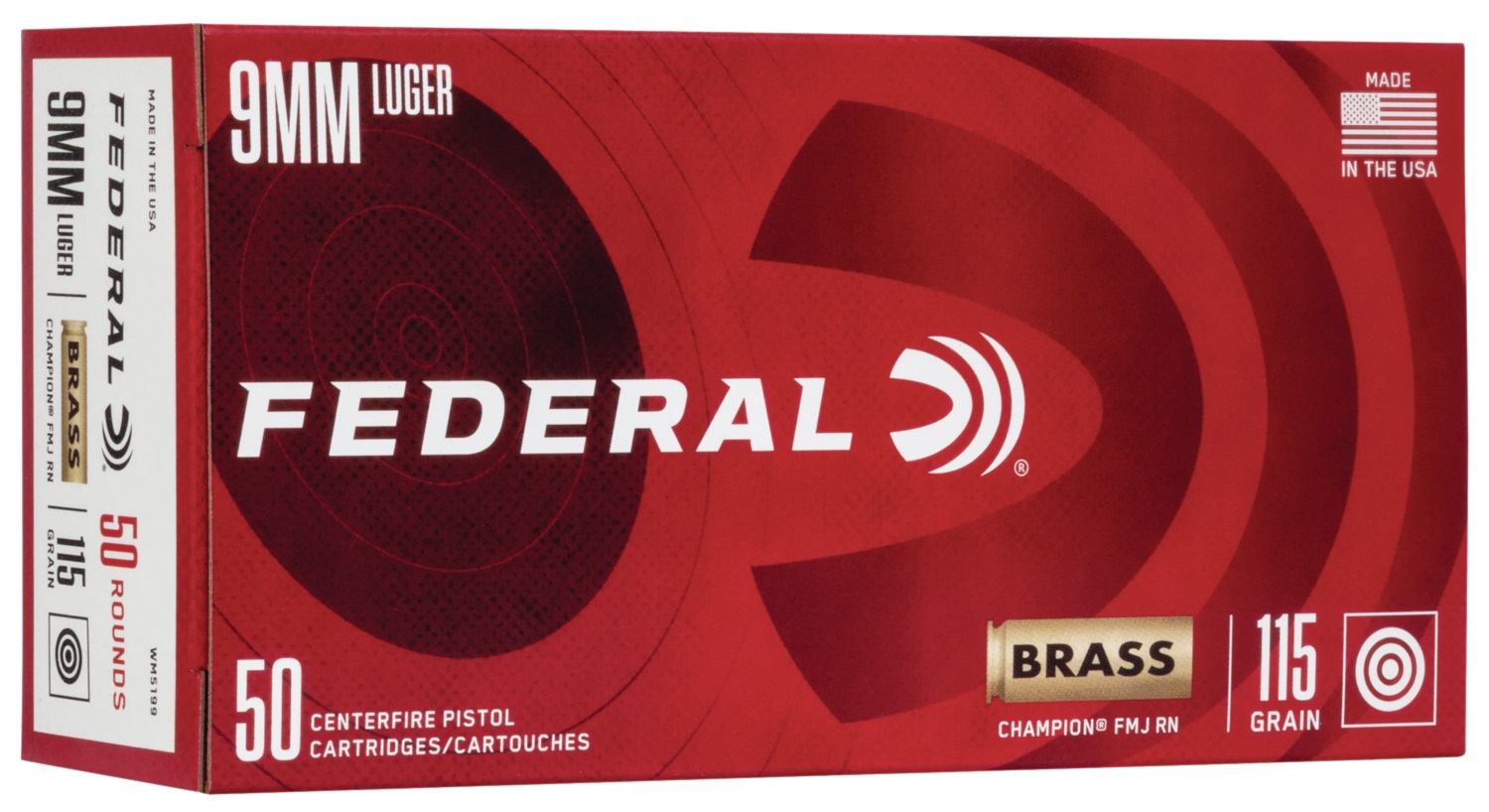 Federal FEDERAL AMMO - 1 Case LIMIT 9mm 1000rd Case 115Gr FMJ RN