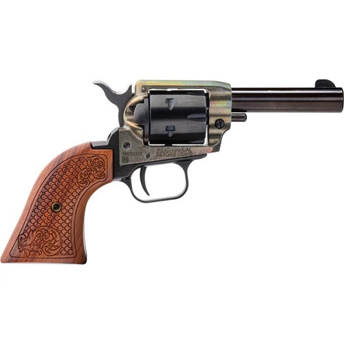 HERITAGE MANUFACTURING Barkeep 22LR 3 6rd Revolver  Case Hardened  Custom Scroll Wood Grips