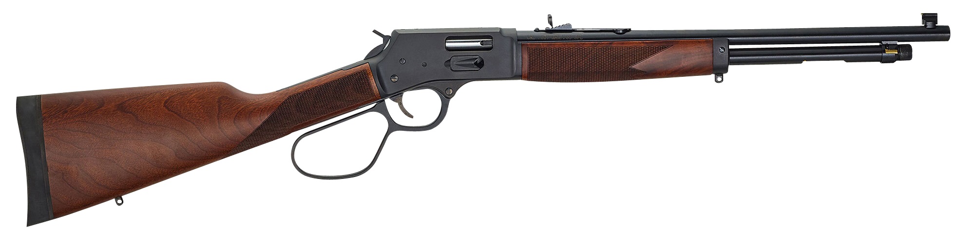 HENRY Big Boy Steel 44 Rem Mag 20" 10rd Side Gate Large Loop Lever Action Rifle - Black / Walnut