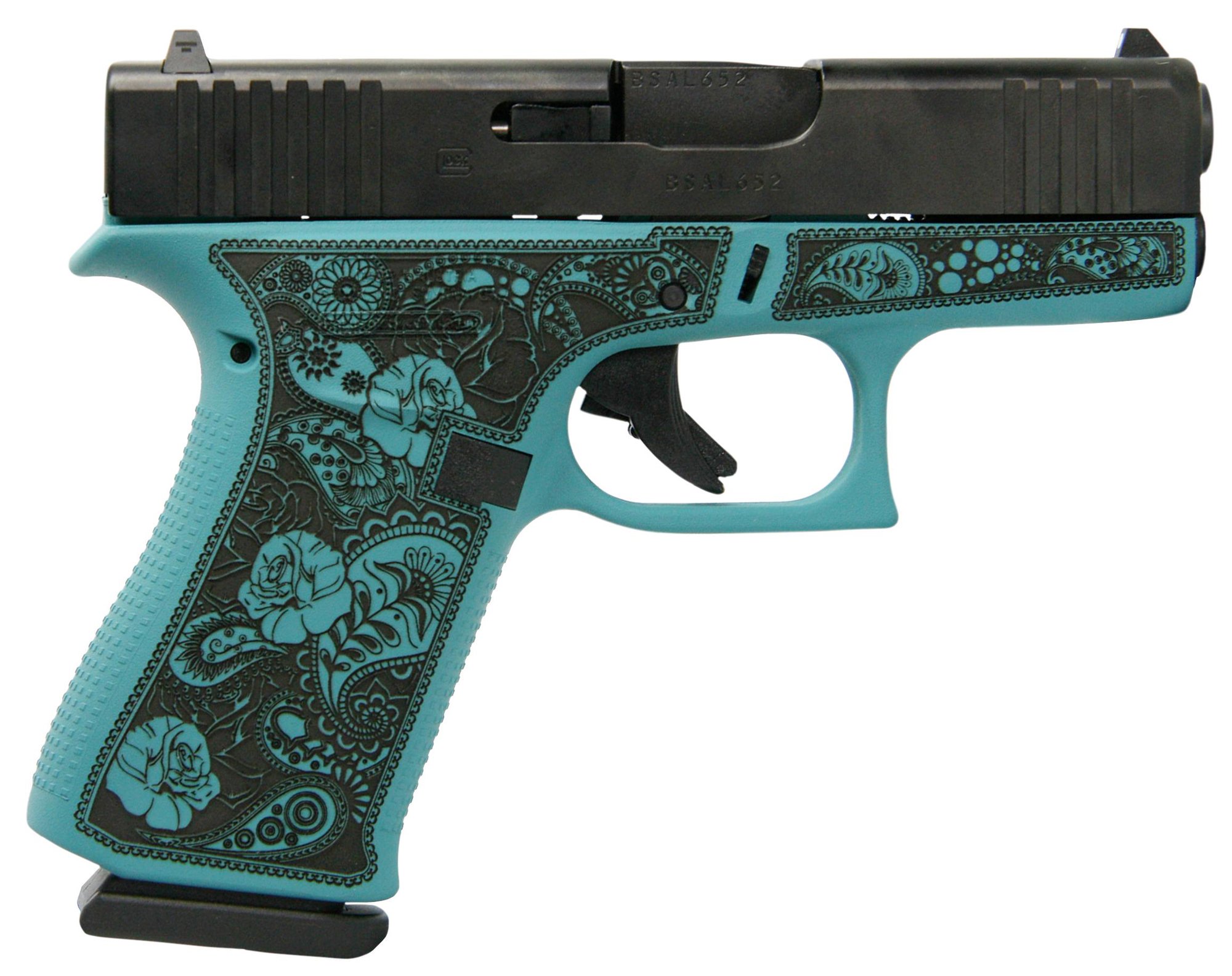 Glock GLOCK G43X 9mm 3.41" 10rd Pistol - Tiffany Rose / Black