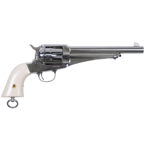 UBERTI 1875 Outlaws  Lawmen Frank 357 Mag 75 6rd SA Revolver  Nickel Plated  Ivory Grips