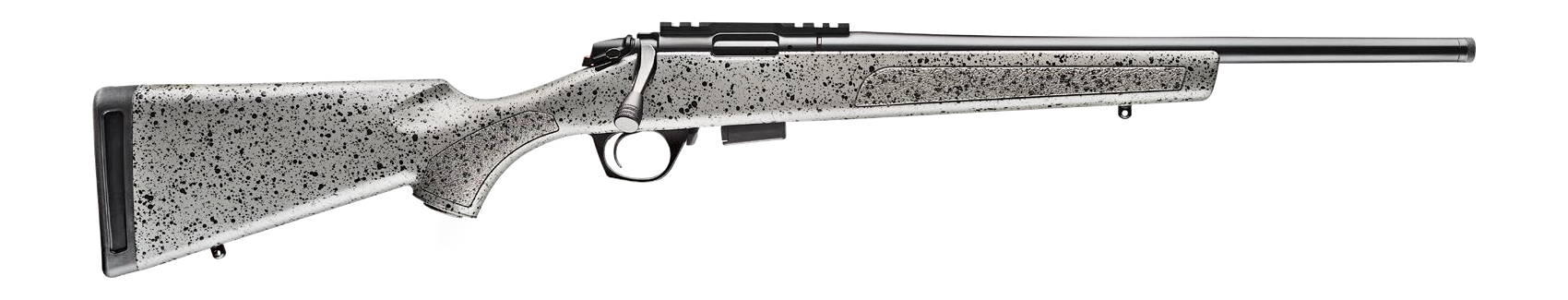 Bergara BMR Bolt Action Rifle 22 Winchester Magnum Rimfire (WMR) 20″ Black Threaded Barrel Black Frame Gray/Black Field Stock