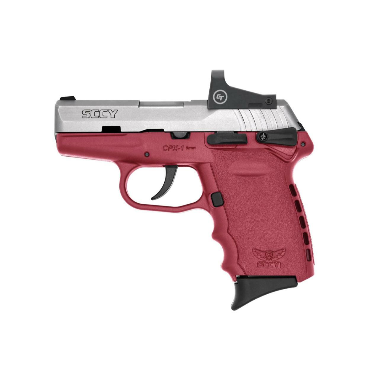 SCCY INDUSTRIES CPX-1 9mm 3.1" 10rd Pistol w/ Crimson Trace CTS-1500 Red Dot - Red / Stainless