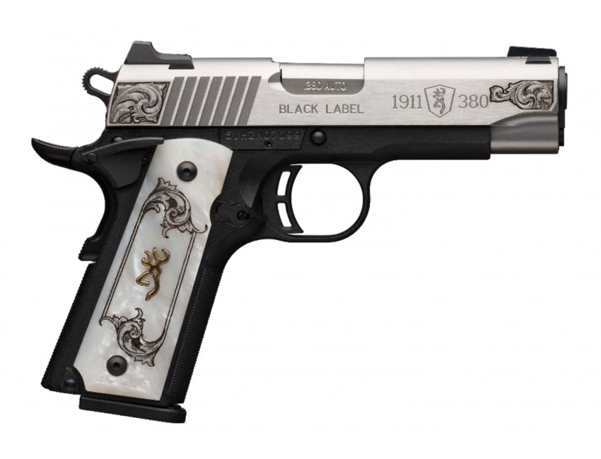 BROWNING 1911 BL 380ACP 4.25" - Engraved / pearl