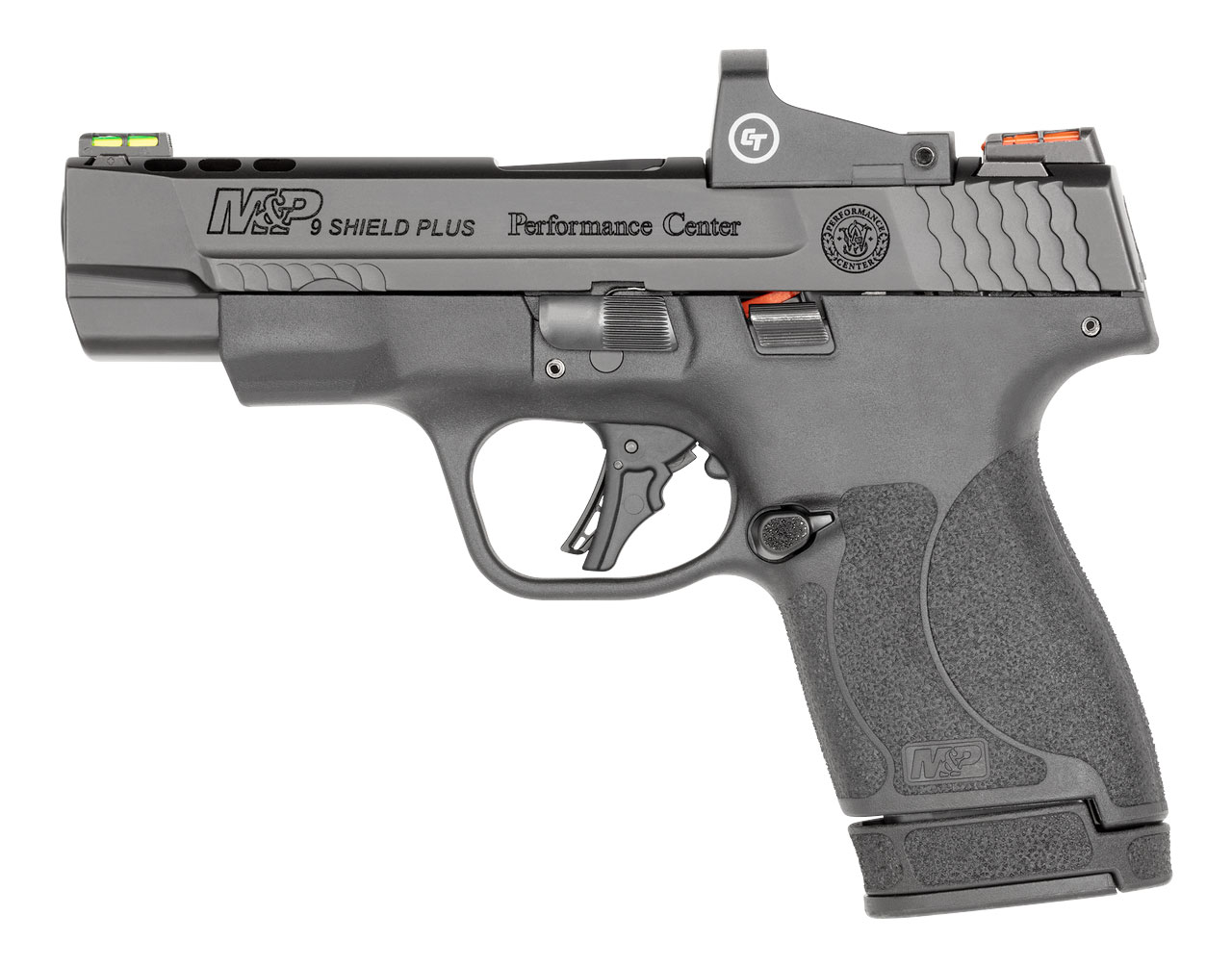 SMITH & WESSON PC® M&P 9 Shield 9mm Ported 4" 10/13rd Pistol w/ Crimson Trace Red Dot - Black