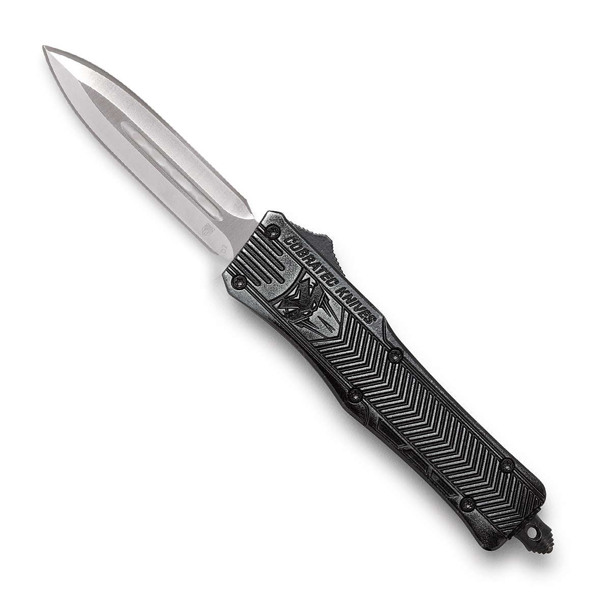 CobraTec Knives SSWCTK1SDAGNS CTK-1 Small 2.75″ OTF Dagger Plain D2 Steel Blade/Stonewashed Aluminum Handle Features Glass Breaker Includes Pocket Clip