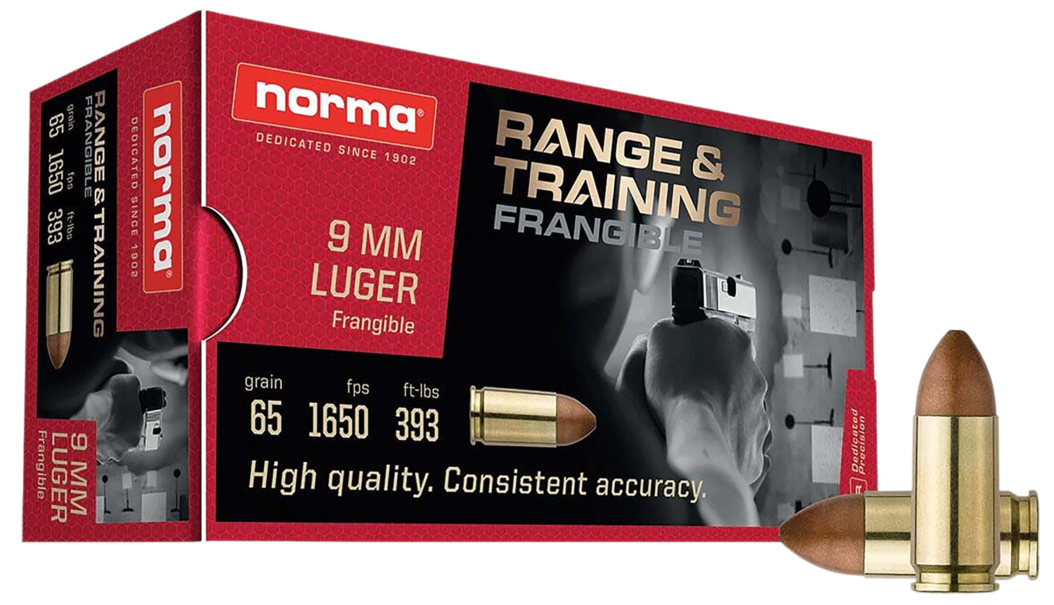 Norma NORMA AMMO 9mm Luger 65Gr Range/Trng Frangible 50rd