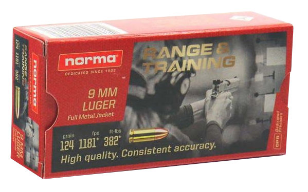 Norma NORMA AMMO 9mm Luger Range/Trng FMJ 124Gr 50rd