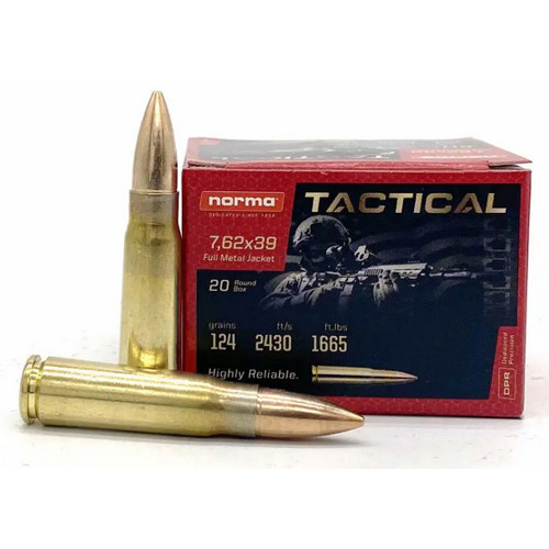 NORMA AMMO 7.62x39 Tactical 124Gr FMJ 20rd