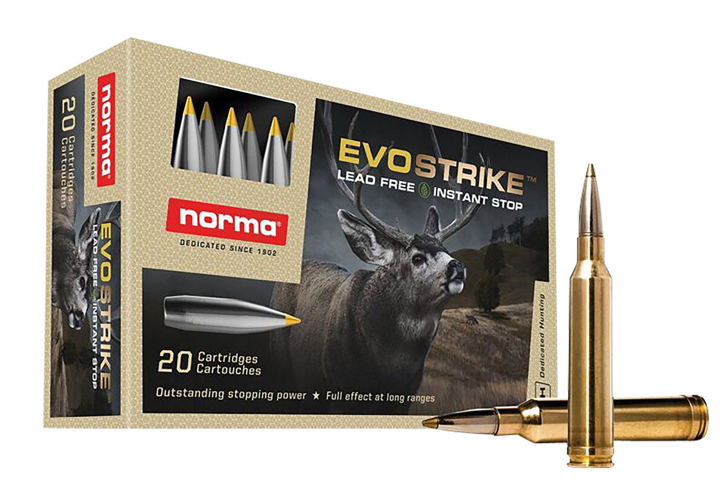 Norma NORMA AMMO Dedicated Hunting Evostrike 7mm Rem Mag 127 gr Polymer Tip Boat Tail | 20 Rounds