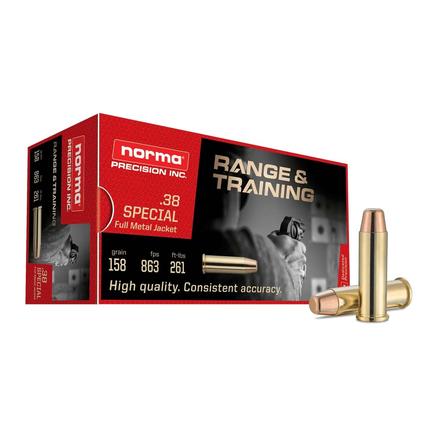 Norma NORMA AMMO Range & Training 38 Special 158gr Full Metal Jacket Ammunition | 50 Rounds