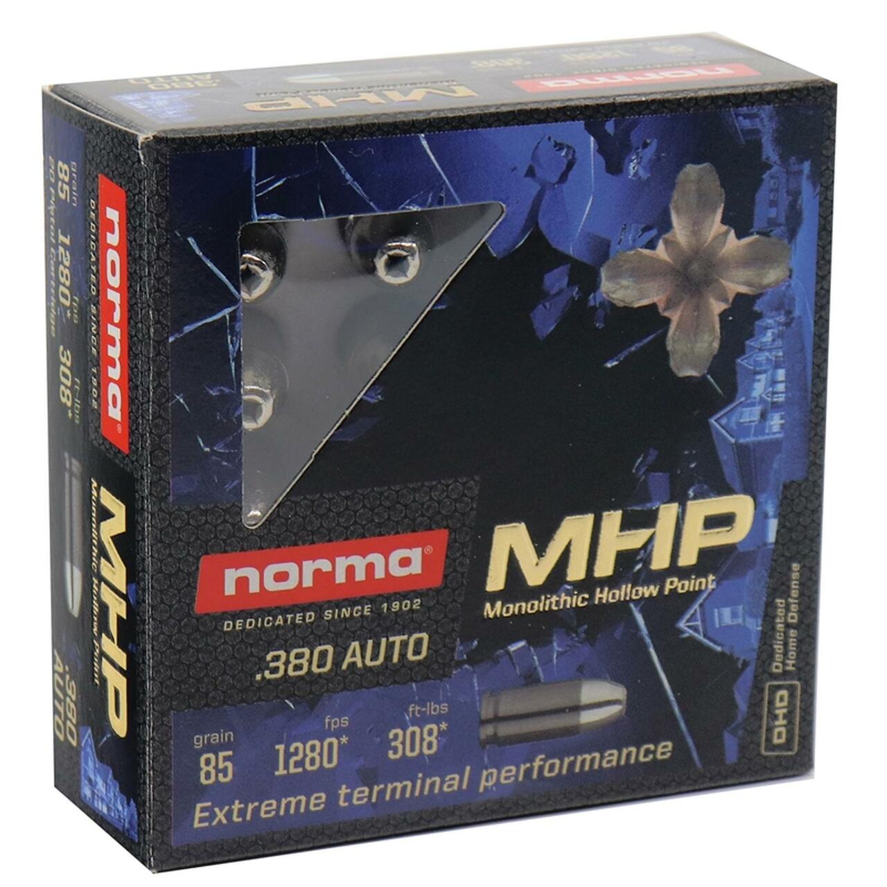 Norma NORMA AMMO 380 Auto MHP 85Gr Monolithic Hollow Point - 20rd