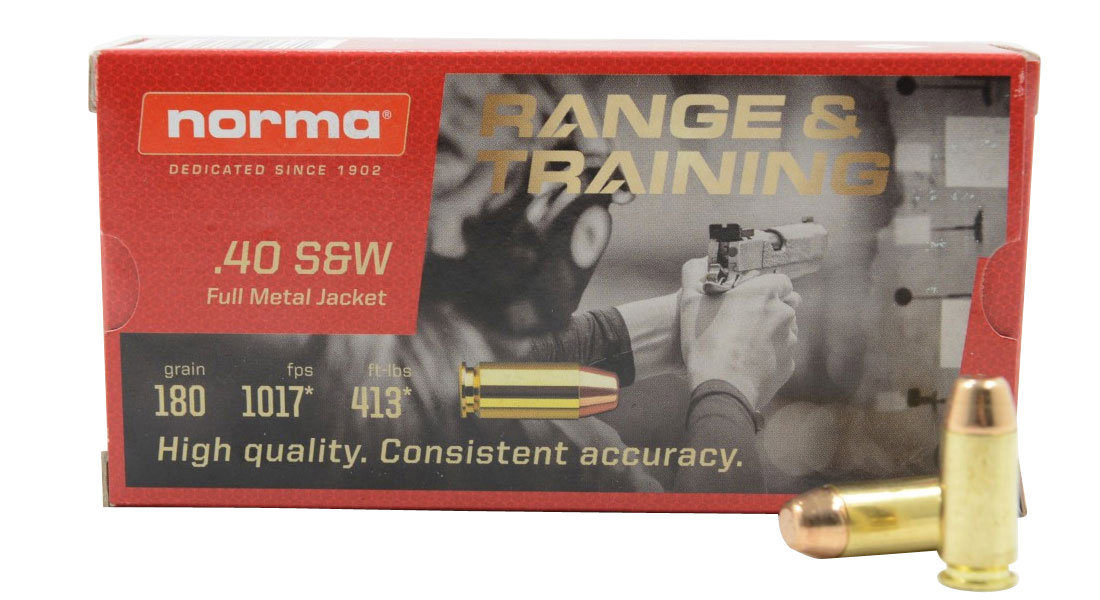 Norma NORMA AMMO 40 S&W Range/Trng FMJ 180Gr 50rd