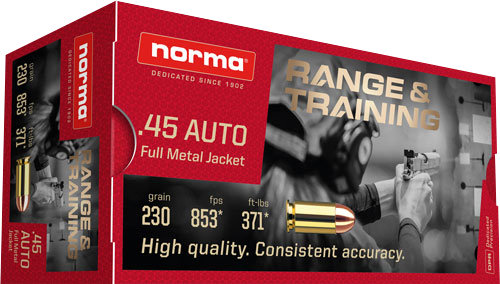 Norma NORMA AMMO 45 Auto Range/Trng FMJ 230Gr 50rd