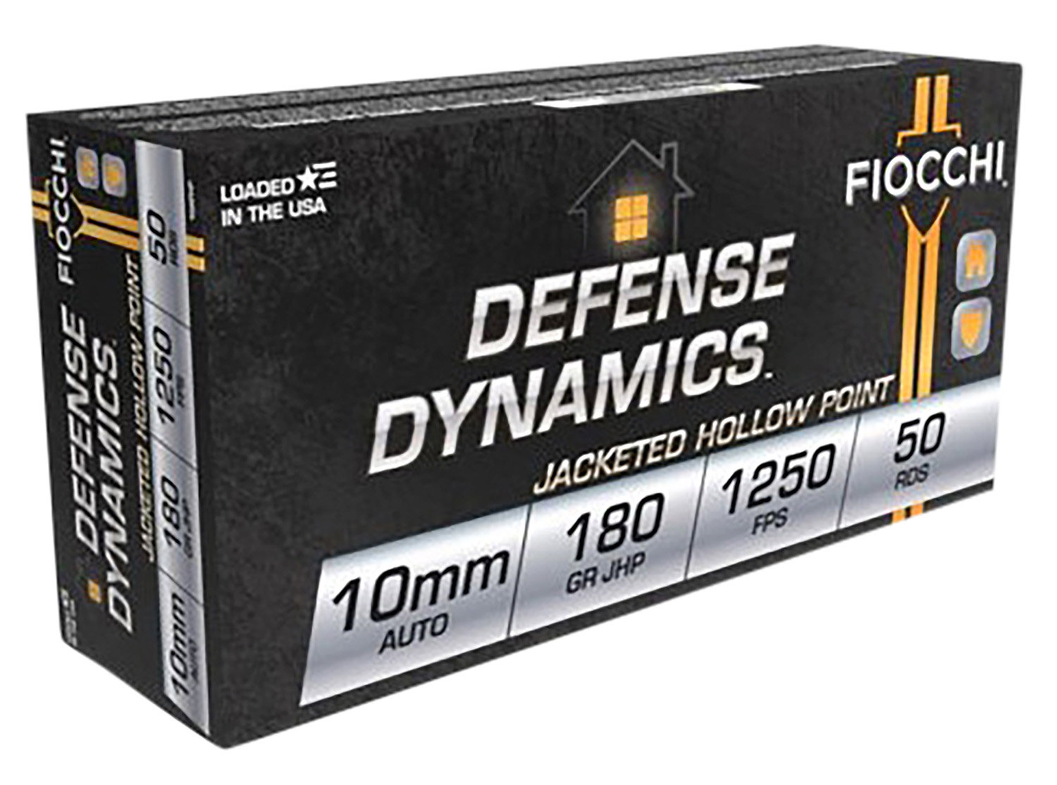 Fiocchi Defense Dynamics 10mm Auto Ammo 180 Grain Jacketed Hollow Point Box of 50