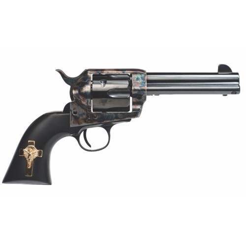 CIMARRON Holy Smoker 45LC 475 6rd Revolver  Gold Cross Grip