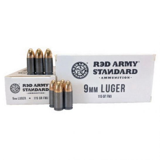 RED ARMY STANDARD 9mm 115Gr FMJ Steel Case 50rd