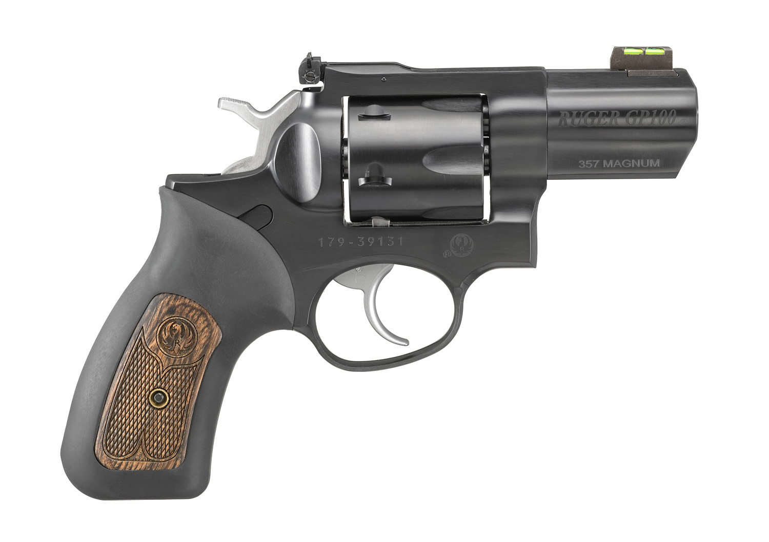 RUGER GP100 Carry 357 Mag / 38 Special 2.5" 6rd Revolver w/ HiViz Sights | Blued