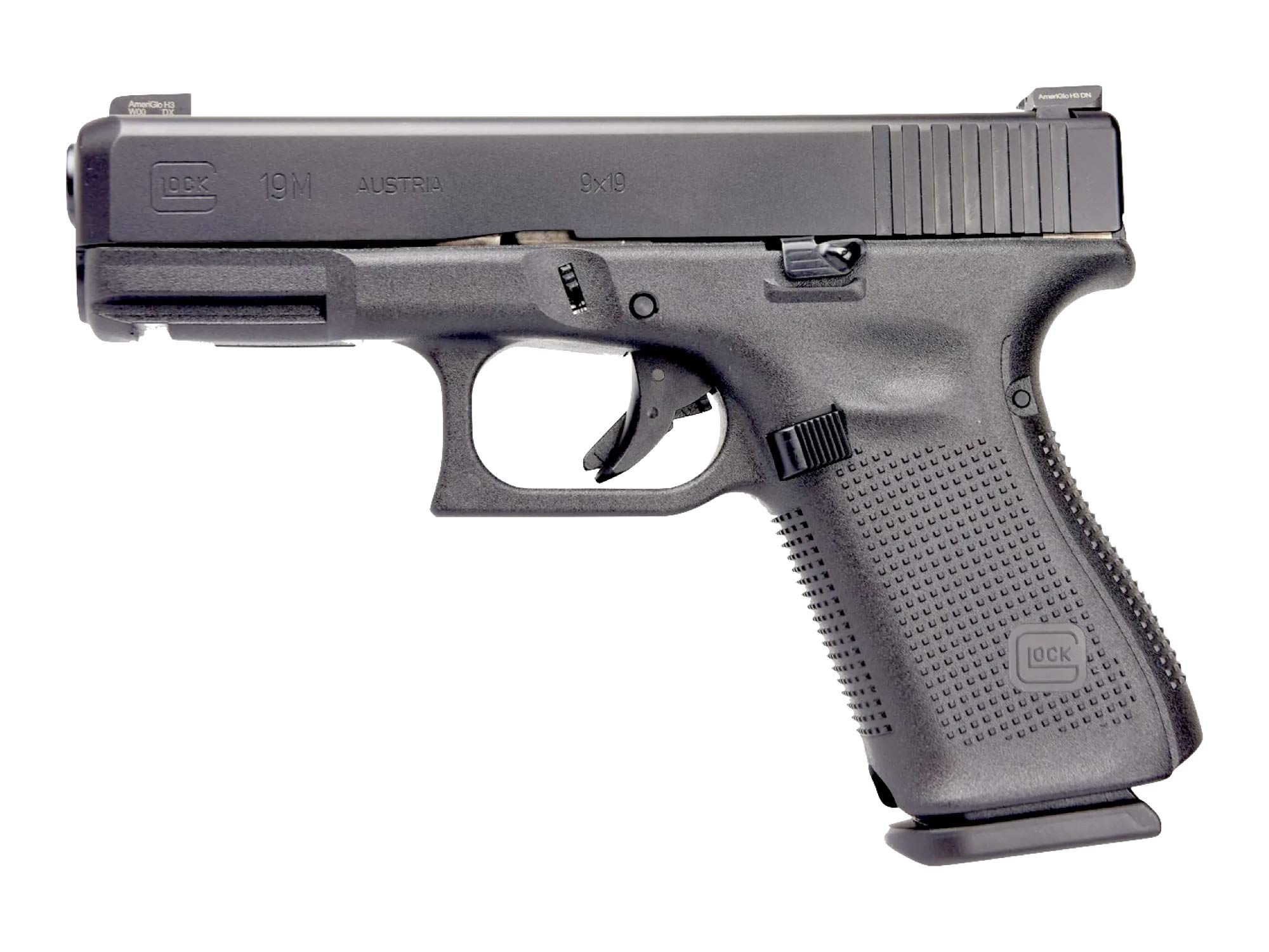 Glock GLOCK G19M 9mm 4.02" 15rd Pistol w/ Ameriglo Night Sights | Black