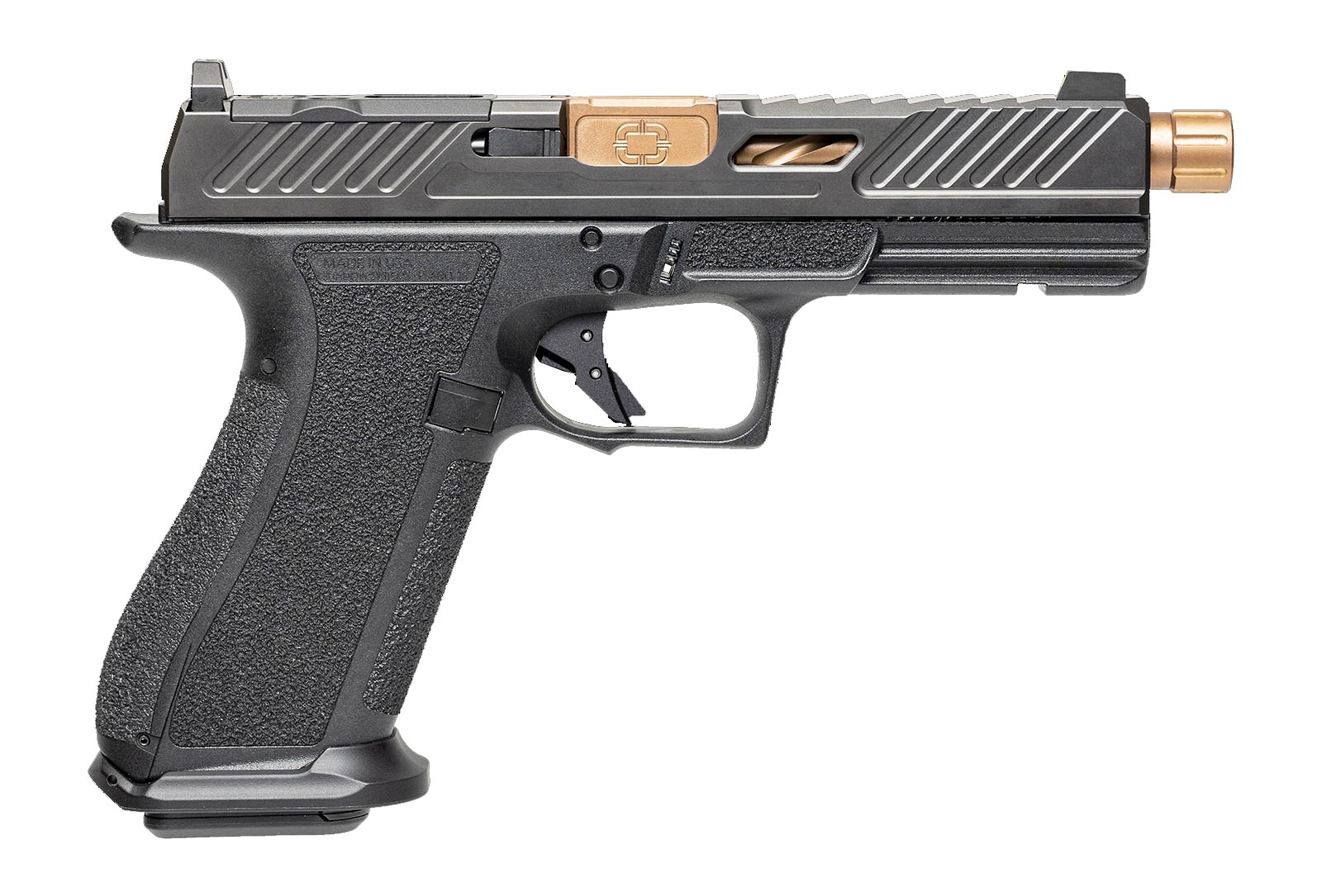 SHADOW SYSTEMS DR920 Elite 9mm 5" 17rd Optic Ready Pistol w/ Threaded Barrel - Black / Bronze