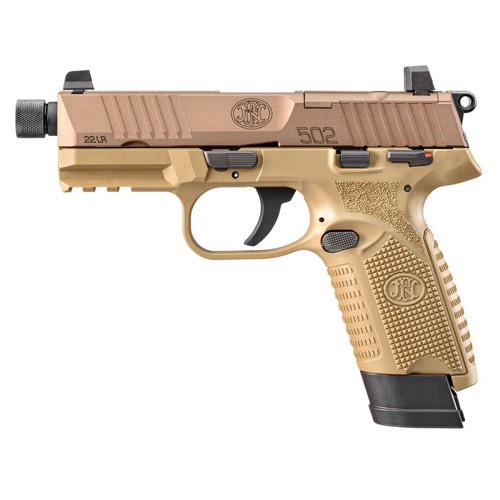 FN AMERICA FN 502 Tactical 22LR 46 15rd Optic Ready Pistol w Threaded Barrel  FDE