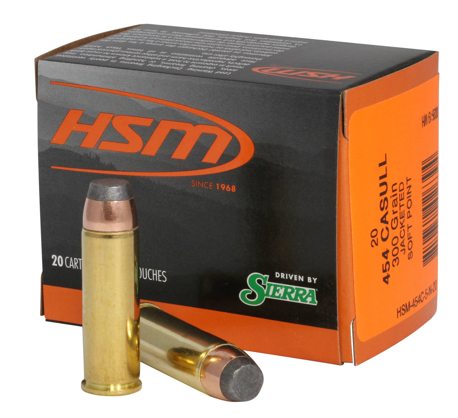 HSM Ammunition HSM AMMO 454 Casull 300Gr JSP 20rd