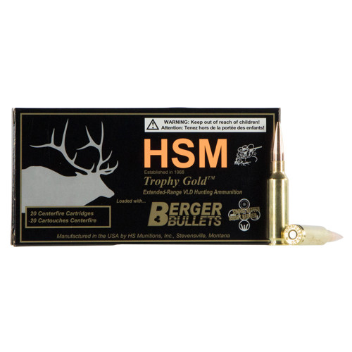 HSM AMMO Trophy Gold 6.5 Creedmoor 130gr Match Hunting Low Drag Ammunition | 20 Rounds
