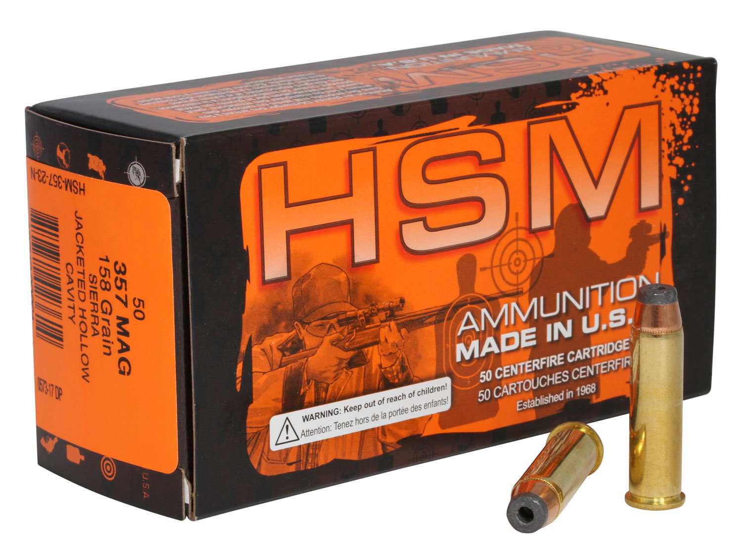 HSM Ammunition HSM AMMO 357 Mag 158Gr JHC 50rd