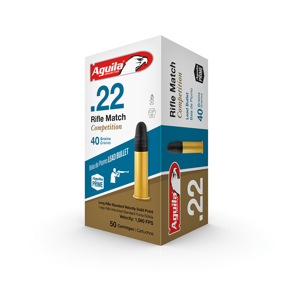 Aguila Aguila 1B222518 Match 22 LR 40 GR Lead Solid Point 50 Bx 100 Cs