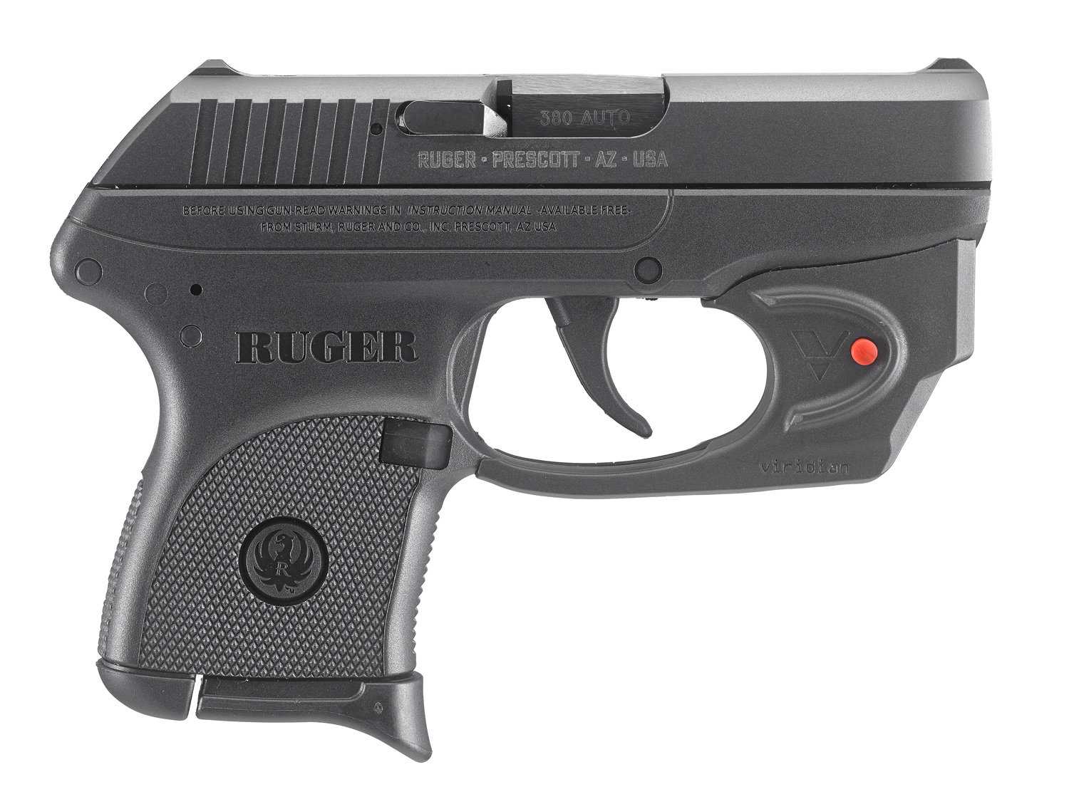 RUGER LCP 380ACP 2.75" 6+1 Pistol w/ Viridian E-Series Red Laser | Black