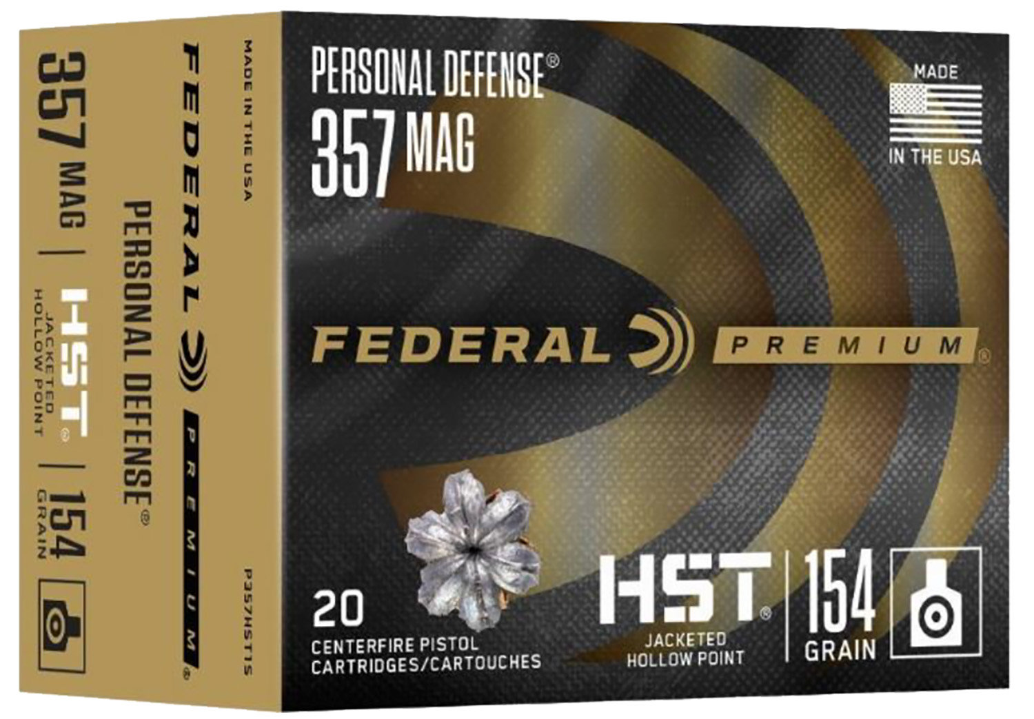 Federal FEDERAL AMMO Personal Defense 357 Mag 154Gr HST Jacketed Hollow Point Brass Ammunition | 20 Round
