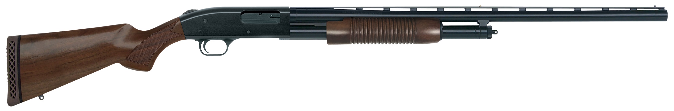 MOSSBERG 500 Retrograde 12 Gauge 3" 28" 5rd Pump Shotgun - Walnut / Blued