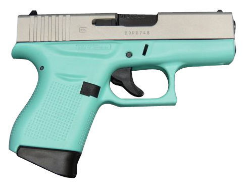 Glock GLOCK G43 9mm 3.41" 6rd Pistol - Silver | Robins Egg Blue
