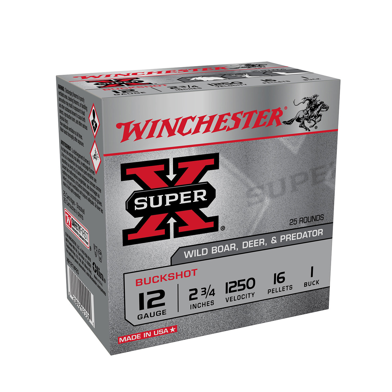 Winchester WINCHESTER AMMO 12Ga 2-3/4" Super-X Buckshot 1 25rd