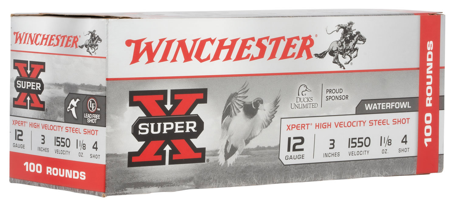 Winchester Repeating Arms Winchester Ammo Wex1234Vp Super X Xpert High Velocity 12 Gauge 3 1 1 8 Oz 4 Shot 100 Bx 2 Cs Value Pack
