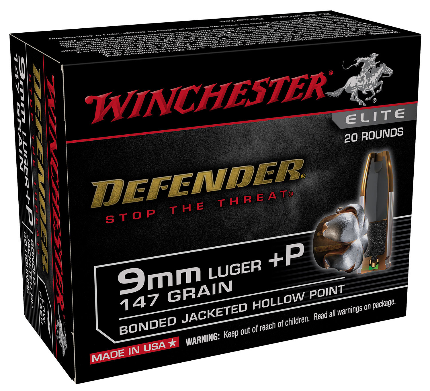 Winchester Repeating Arms WIN PDX1 DEFENDER 9MM +P 147GR JHP 20/10