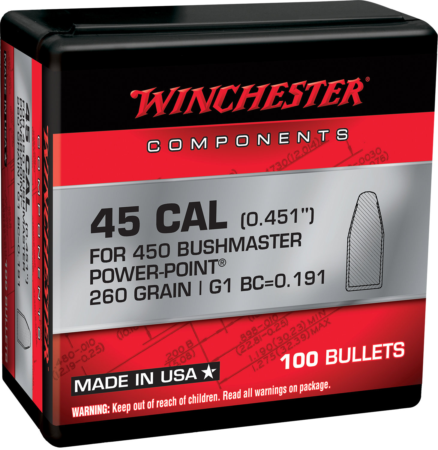 WINCHESTER AMMO 450 Bushmaster 260 PP 100rd