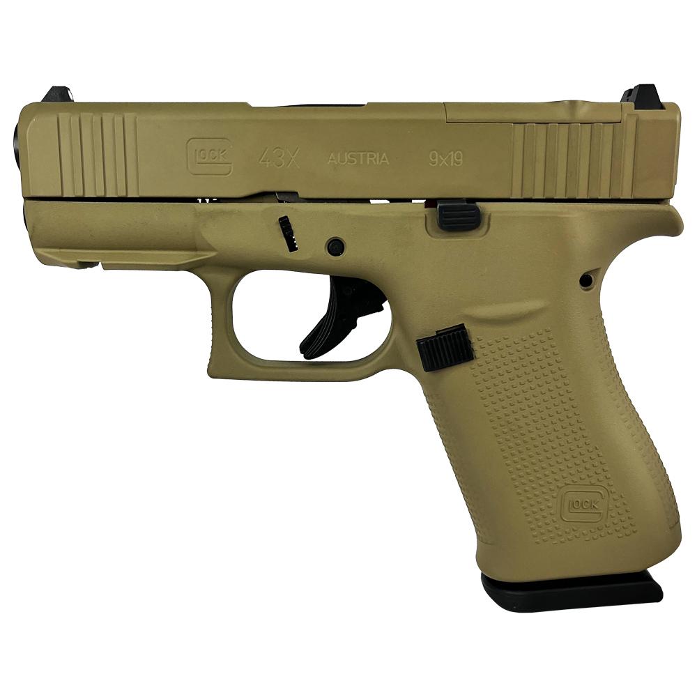 Glock GLOCK G43X MOS 9mm 3.41" 10rd Optic Ready Pistol | FDE