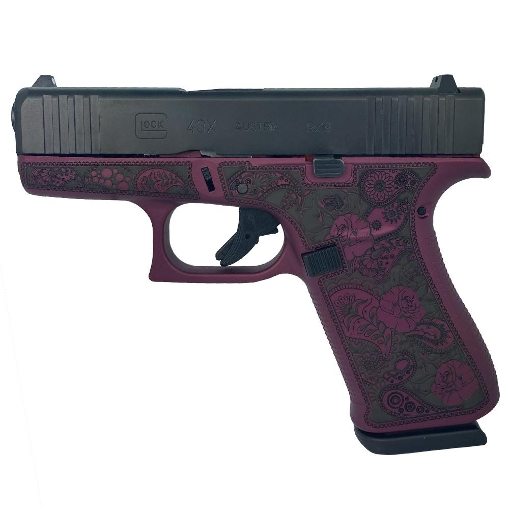 Glock GLOCK G43X 9mm 3.4" 10rd - Black Cherry & Paisley