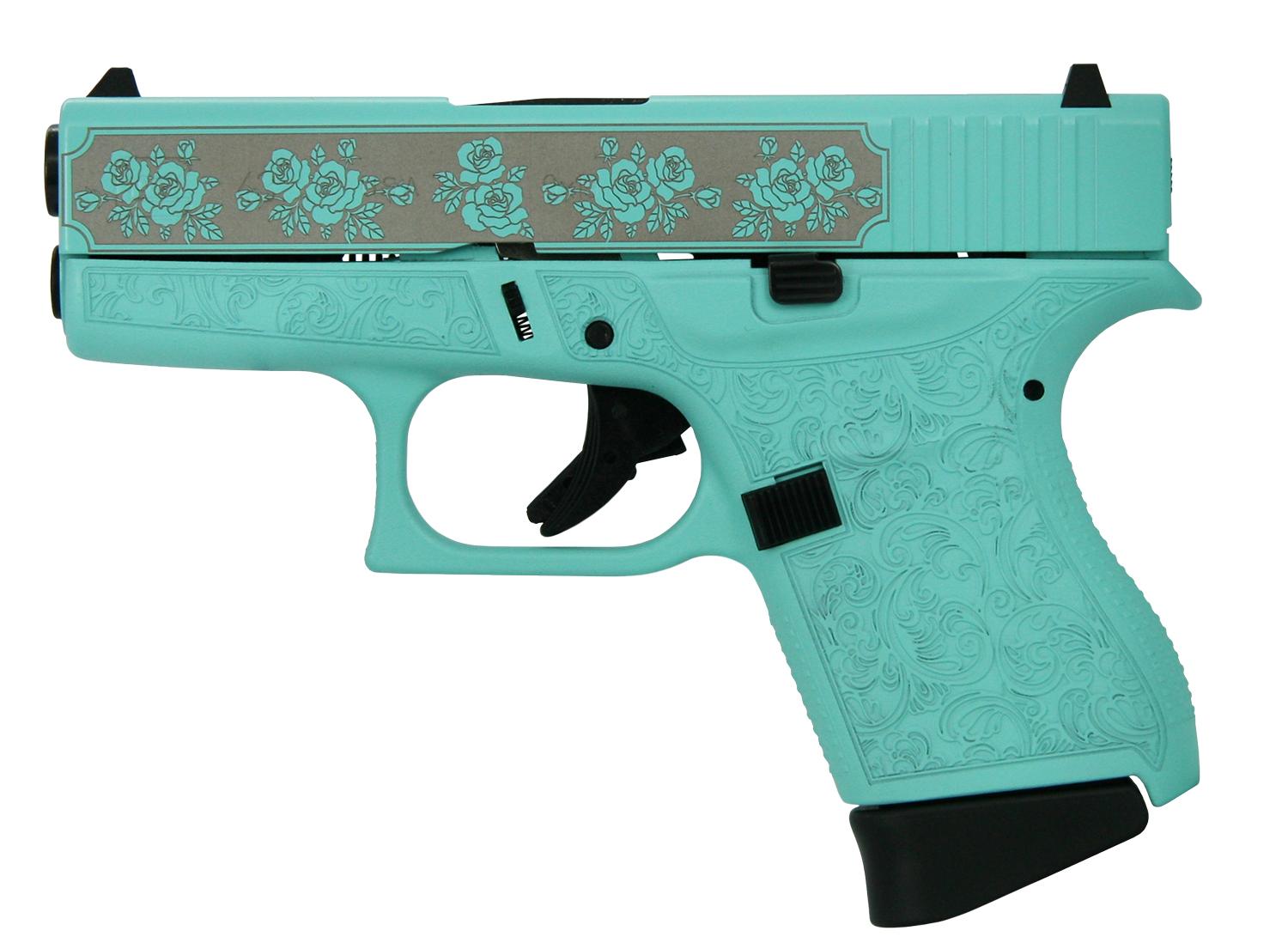 Glock GLOCK G43 9mm 6.4" 6rd - Tiffany Blue