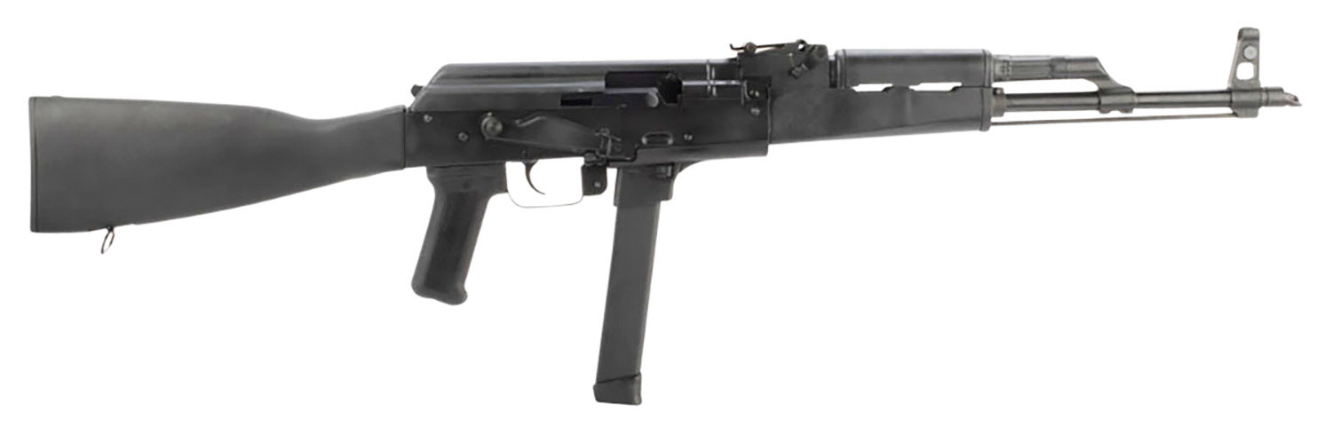 CENTURY ARMS WASR-M 9mm AK Rifle 17.5" 33rd Glock Mag - Black