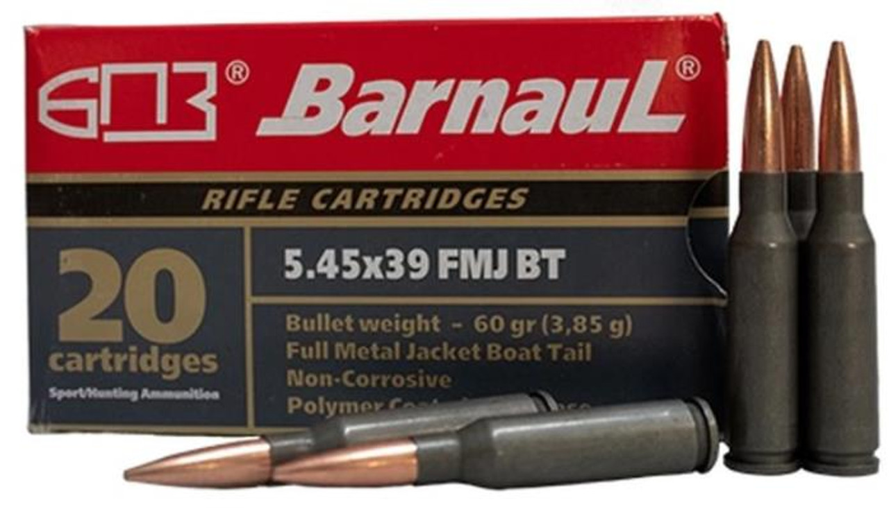 Barnaul BARNAUL AMMO 5.45x39 60Gr FMJBT Lacquered Steel Case 20rd