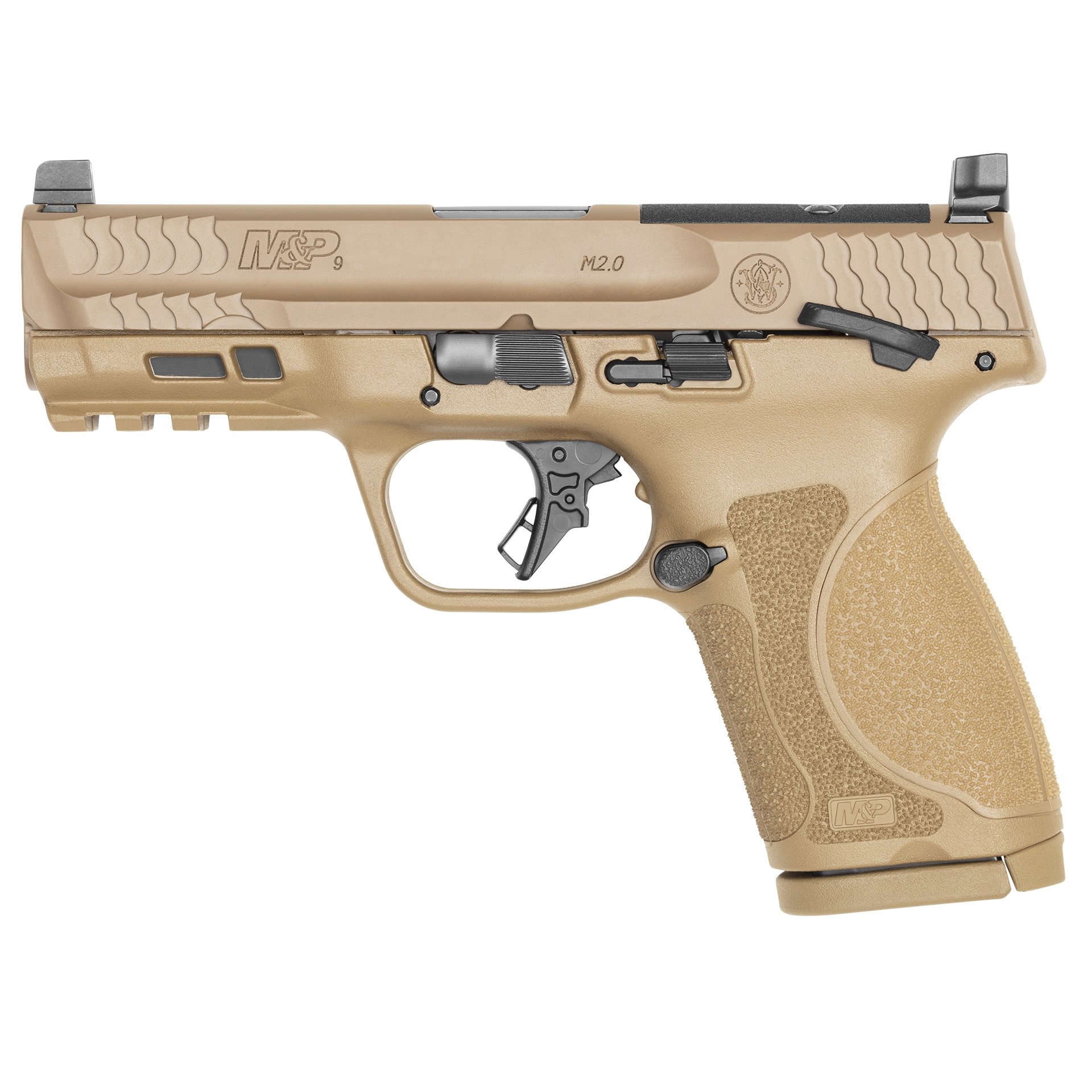 SMITH & WESSON M&P 9 M2.0 Optic Ready Thumb Safety 9mm 4" 15rd FDE