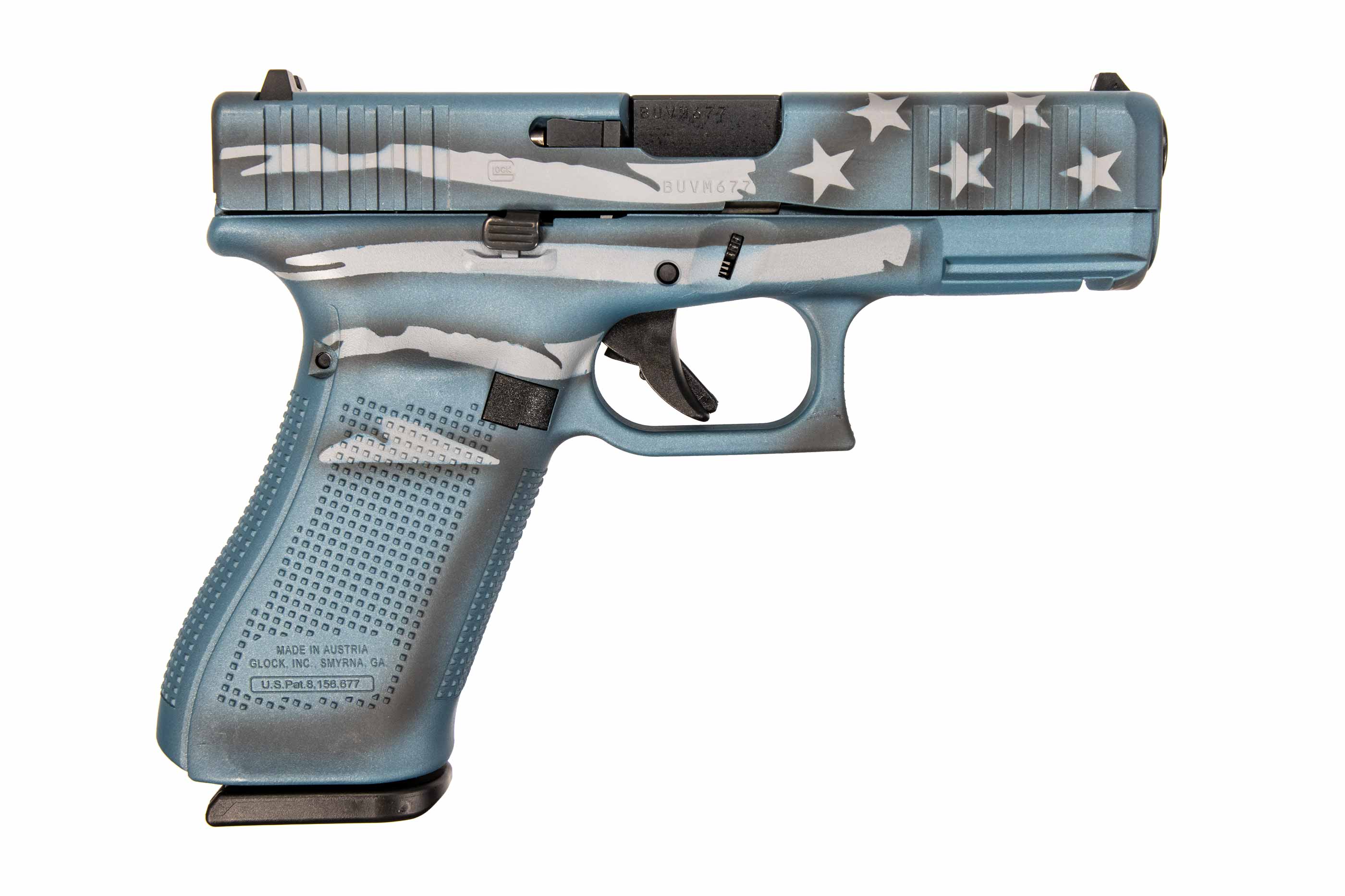Glock GLOCK G45 G5 9mm 4" 17rd Pistol | Titanium Battle Worn Flag