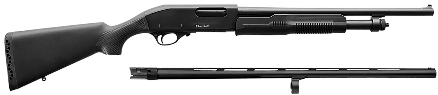 EAA Akkar COMBO 12 Gauge 3" 18.5"/26" 5rd Pump Shotgun - Black Synthetic