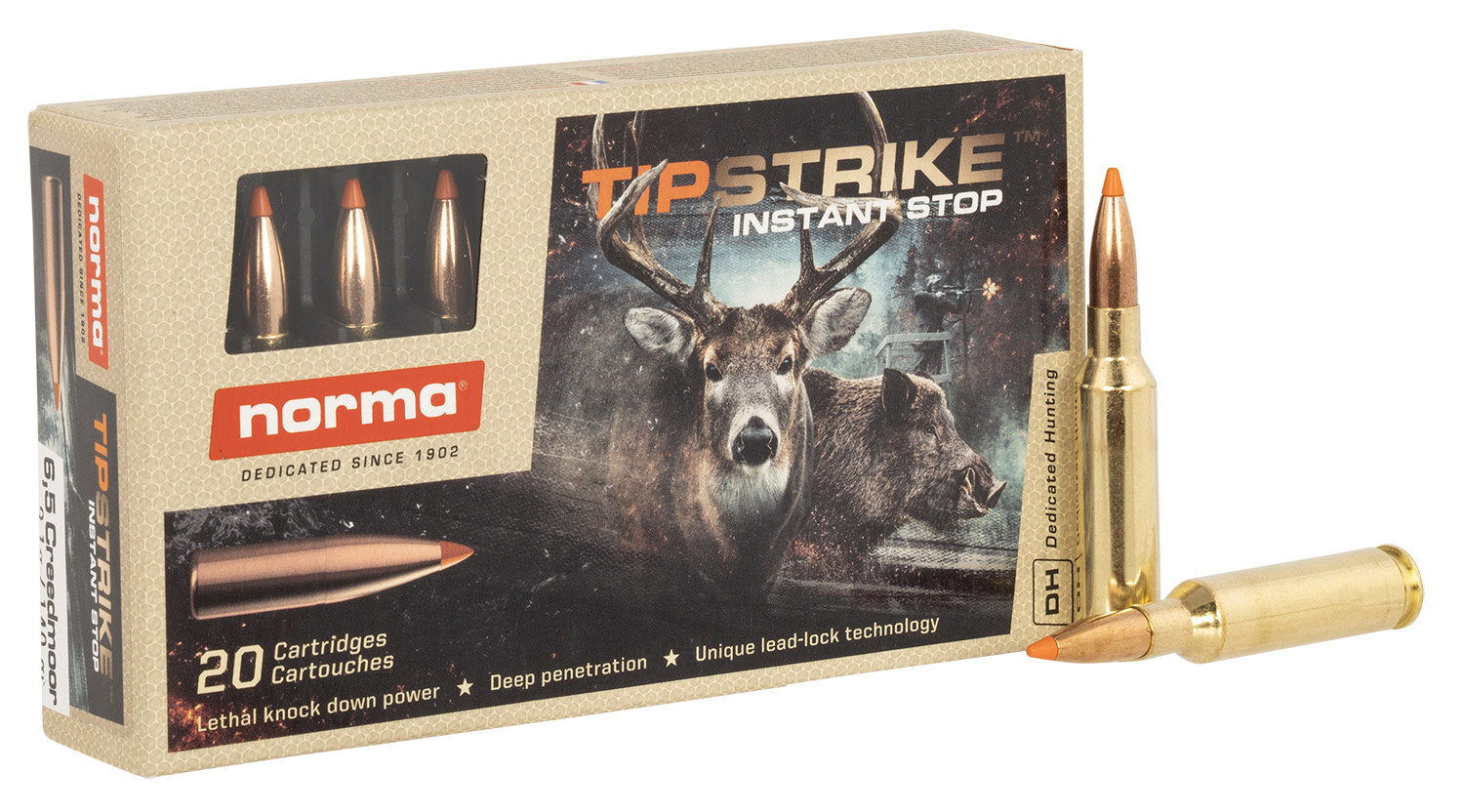Norma NORMA AMMO Dedicated Hunting Tipstrike 6.5 Creedmoor 140 gr Ammunition | 20 Rounds
