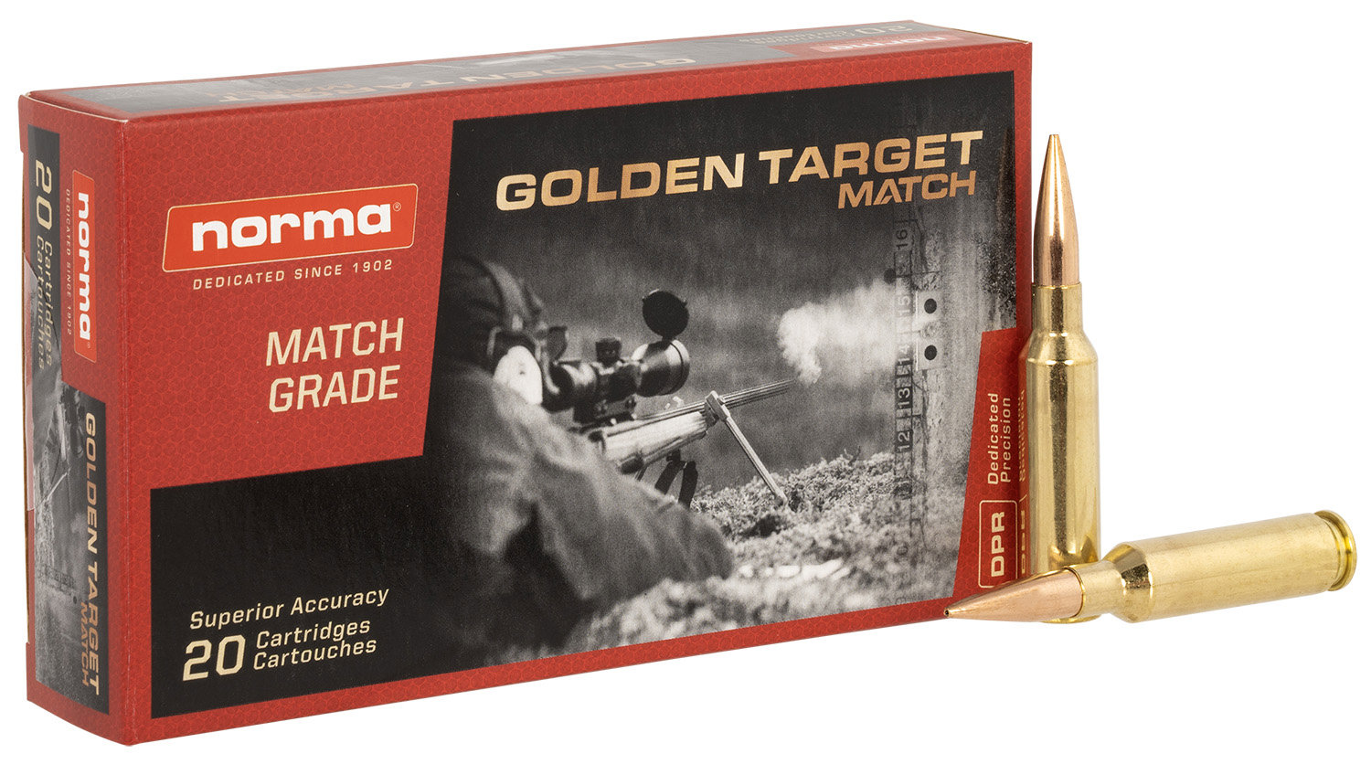 Norma NORMA AMMO Dedicated Precision Golden Target Match 6.5 Creedmoor 143 gr BTHP Ammunition | 20 Rounds