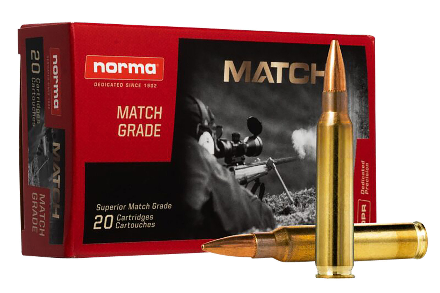 Norma NORMA AMMO Dedicated Precision Golden Target Match 223 Rem 77 gr Hollow Point Boat Tail | 20 Rounds